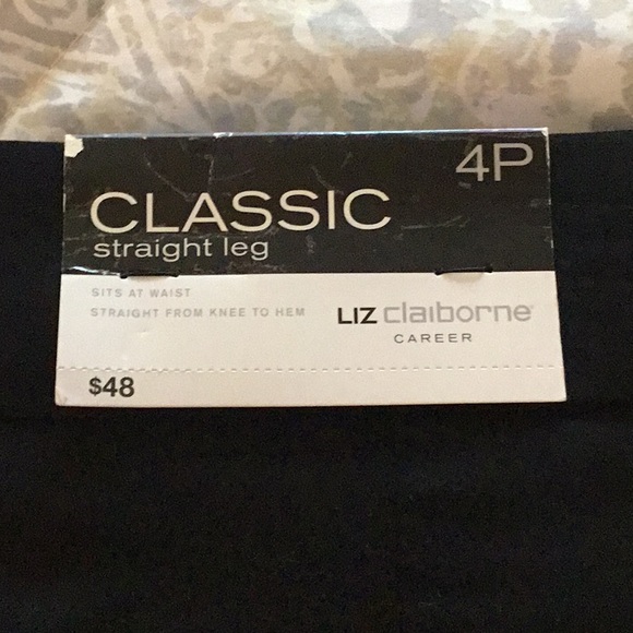 NWT Black Liz Claiborne Classic Straight Leg pant - Picture 3 of 3